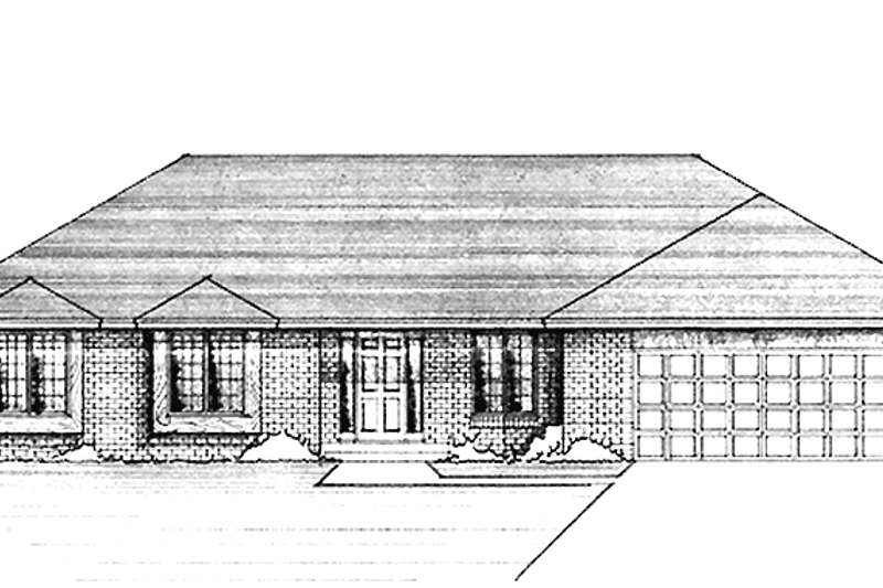 Architectural House Design - Ranch Exterior - Front Elevation Plan #51-693