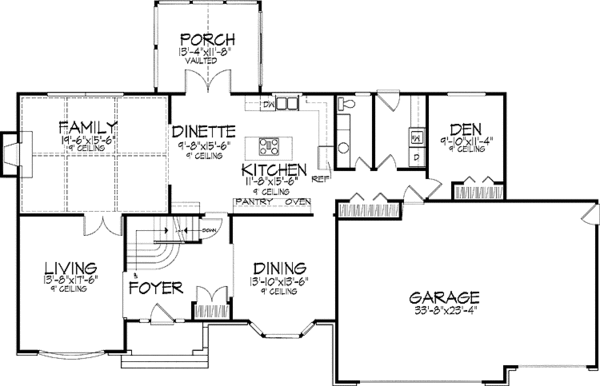 House Plan Design - Tudor Floor Plan - Main Floor Plan #51-948