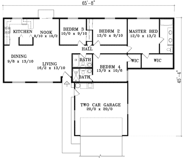 House Plan Design - Ranch Floor Plan - Main Floor Plan #1-1264