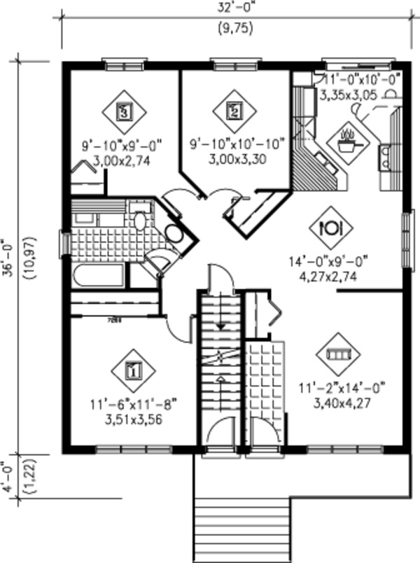 Contemporary Floor Plan - Main Floor Plan #25-4260