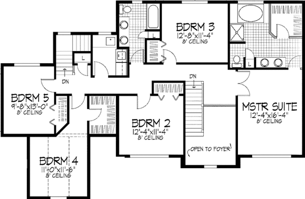 House Design - European Floor Plan - Upper Floor Plan #51-943