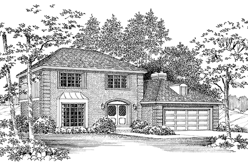 House Blueprint - Country Exterior - Front Elevation Plan #72-729