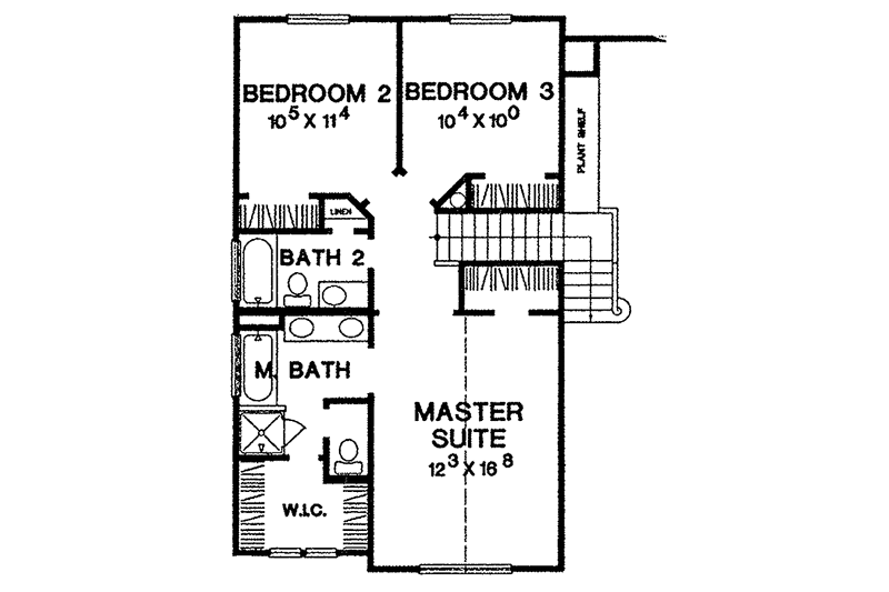 Home Plan - Floor Plan - Upper Floor for Contemporary House Plan #472-237 - 3 bed, 2.5 bath