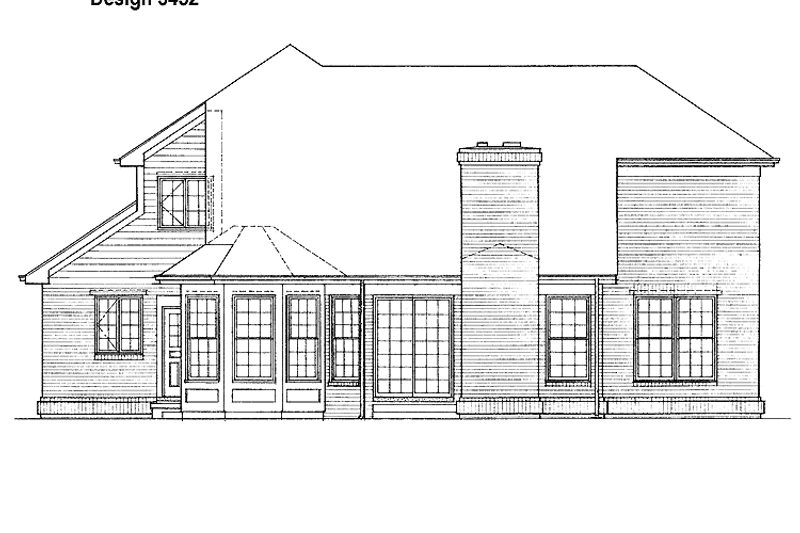 Home Plan - Exterior - Rear Elevation for Traditional House Plan #72-938 - 3 bed, 2.5 bath