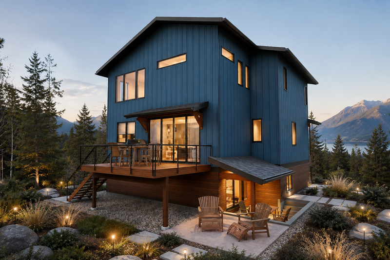 Home Plan - Exterior - Rear Elevation for Contemporary House Plan #48-1232 - 4 bed, 3.5 bath
