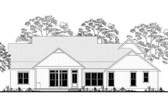 Exterior - Rear Elevation 3 for Barndominium House Plan #430-165 - 4 bed, 3.5 bath