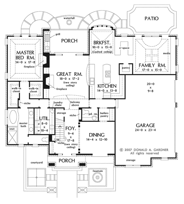 Home Plan - European Floor Plan - Main Floor Plan #929-915