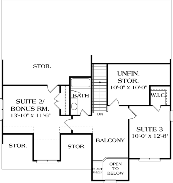 House Blueprint - Craftsman Floor Plan - Upper Floor Plan #453-387