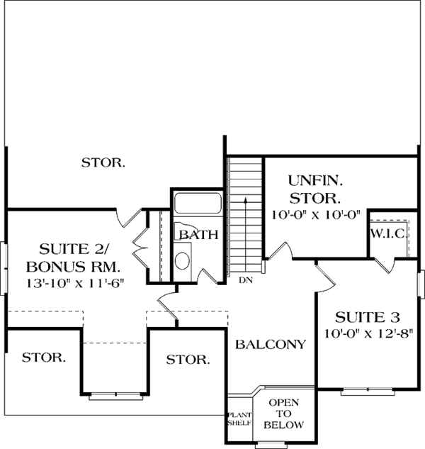 House Plan Design - Craftsman Floor Plan - Upper Floor Plan #453-387
