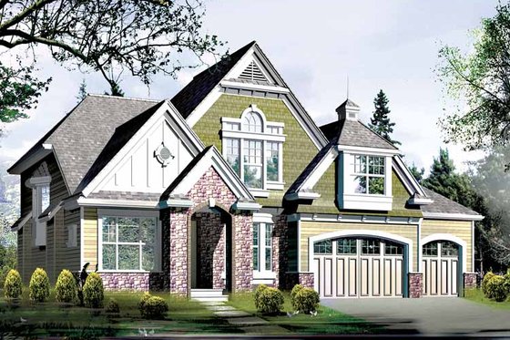 Exterior - Front Elevation 3 for Craftsman House Plan #132-367 - 5 bed, 3.5 bath