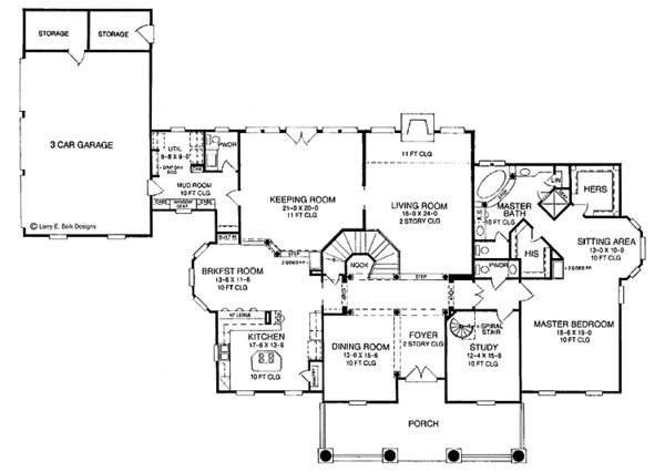 House Blueprint - Classical Floor Plan - Main Floor Plan #952-134