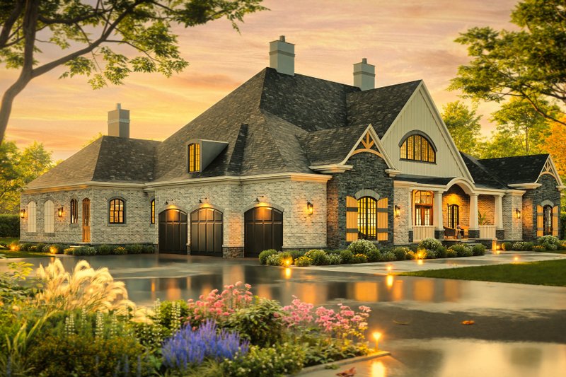Home Plan - Exterior - Front Elevation 5 for European House Plan #119-350 - 3 bed, 3.5 bath