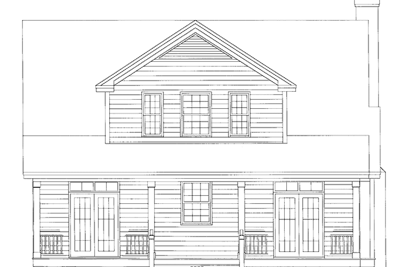 Home Plan - Exterior - Rear Elevation for Country House Plan #929-396 - 3 bed, 2 bath