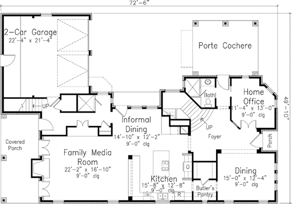Dream House Plan - European Floor Plan - Main Floor Plan #410-3587