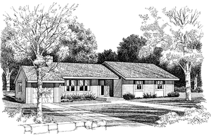 Home Plan - Exterior - Front Elevation for Ranch House Plan #456-80 - 3 bed, 2 bath