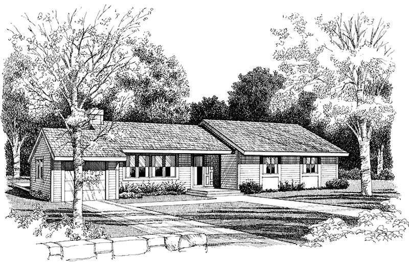 Architectural House Design - Ranch Exterior - Front Elevation Plan #456-80