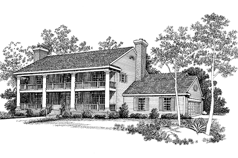 Home Plan - Classical Exterior - Front Elevation Plan #72-845