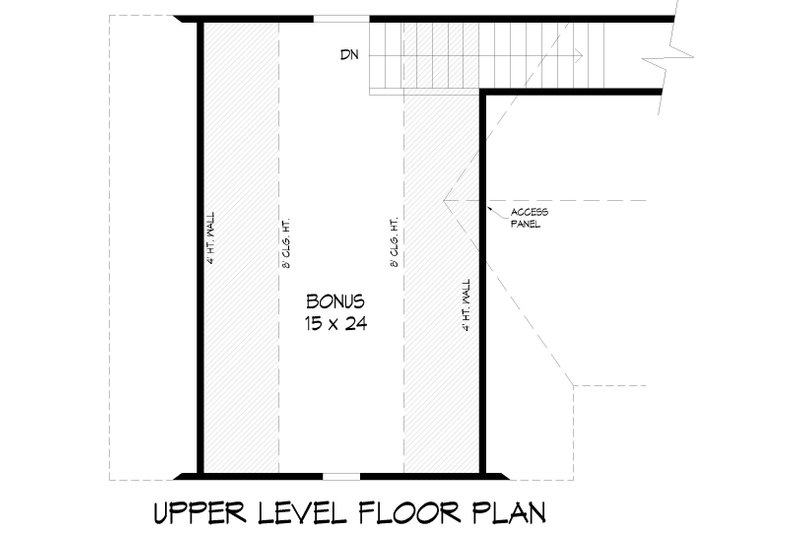 House Blueprint - Floor Plan - Upper Floor for Farmhouse House Plan #932-1231 - 2 bed, 2 bath