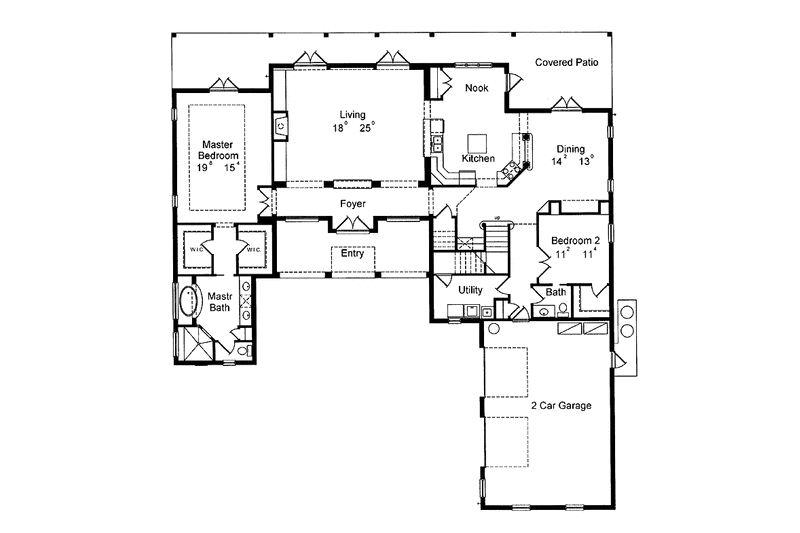 House Blueprint - Floor Plan - Main Floor for Mediterranean House Plan #417-765 - 5 bed, 3.5 bath