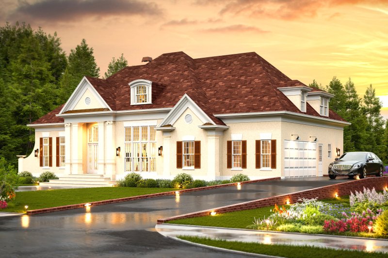 Home Plan - Exterior - Front Elevation 5 for European House Plan #119-257 - 4 bed, 3.5 bath