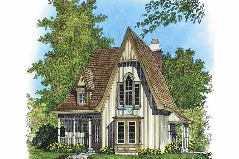 House Plan Design - Exterior - Front Elevation 3 for Victorian House Plan #1016-79 - 2 bed, 2 bath