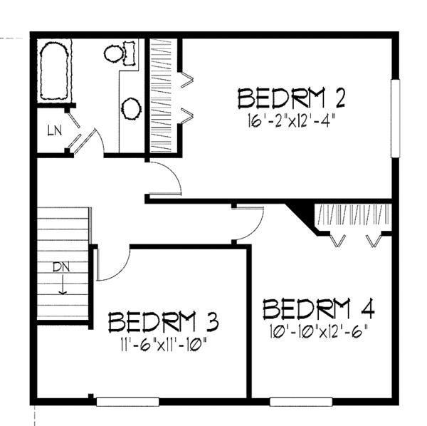 House Plan Design - Colonial Floor Plan - Upper Floor Plan #51-809