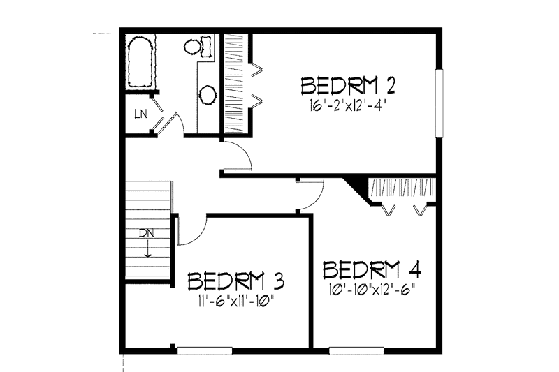 Dream House Plan - Floor Plan - Upper Floor for Colonial House Plan #51-809 - 4 bed, 2.5 bath