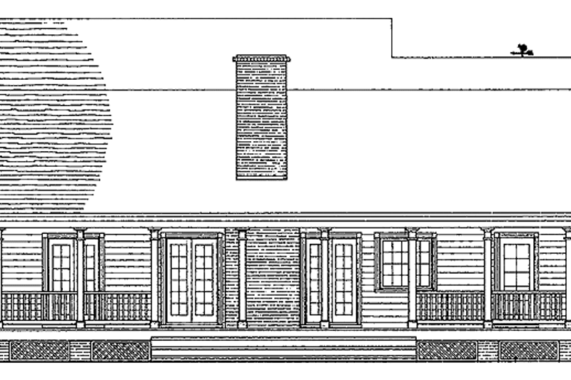 Architectural House Design - Exterior - Rear Elevation for Country House Plan #137-327 - 3 bed, 2.5 bath