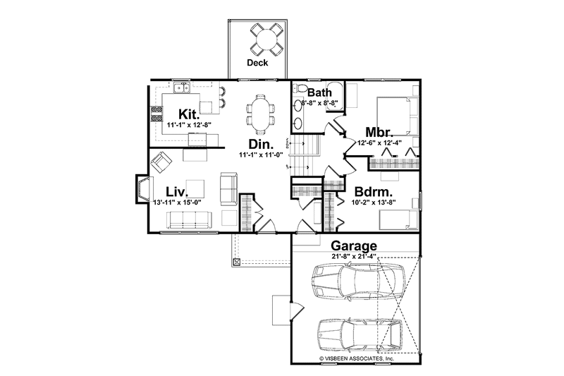 Home Plan - Floor Plan - Main Floor for Craftsman House Plan #928-148 - 4 bed, 3 bath