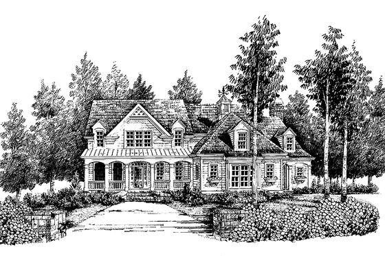 Exterior - Front Elevation 3 for Country House Plan #927-316 - 4 bed, 3.5 bath