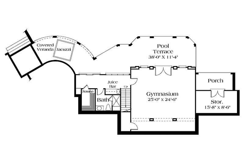 Architectural House Design - Floor Plan - Lower Floor for Classical House Plan #453-199 - 4 bed, 4 bath