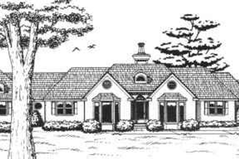 Architectural House Design - Mediterranean Exterior - Front Elevation Plan #30-184
