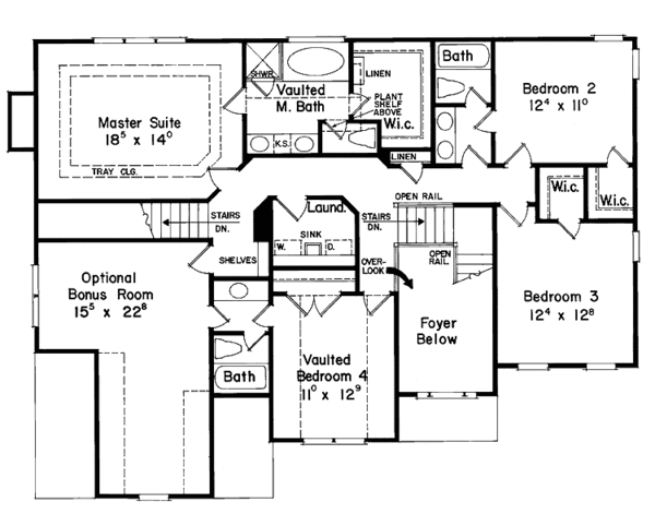 Architectural House Design - Mediterranean Floor Plan - Upper Floor Plan #927-71