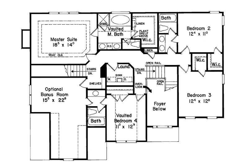 Home Plan - Floor Plan - Upper Floor for Mediterranean House Plan #927-71 - 5 bed, 4 bath