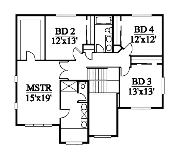 Craftsman Floor Plan - Upper Floor Plan #951-9