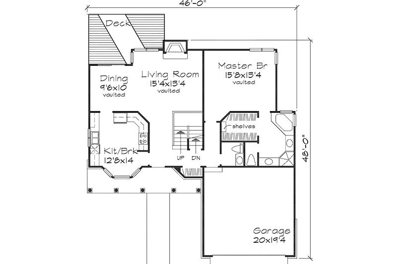 Home Plan - Floor Plan - Main Floor for Country House Plan #320-631 - 3 bed, 2.5 bath