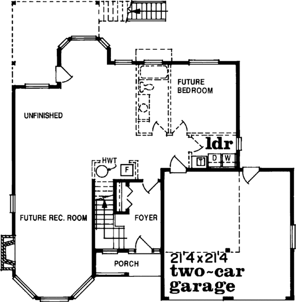 House Design - Country Floor Plan - Lower Floor Plan #47-797