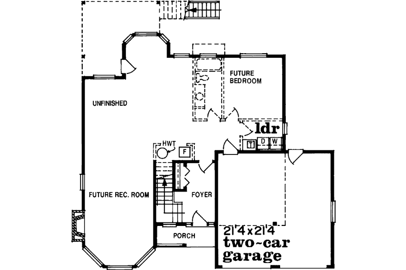 Home Plan - Floor Plan - Lower Floor for Country House Plan #47-797 - 3 bed, 2 bath