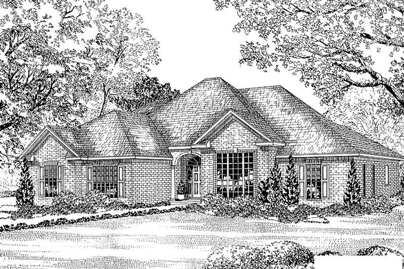 Home Plan - Exterior - Front Elevation 3 for Ranch House Plan #17-2744 - 3 bed, 2.5 bath
