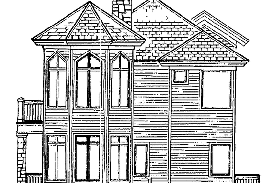 Exterior - Rear Elevation for Country House Plan #930-141 - 3 bed, 2.5 bath
