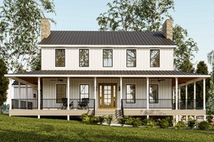 Dream House Plan - Farmhouse Exterior - Front Elevation Plan #1089-16