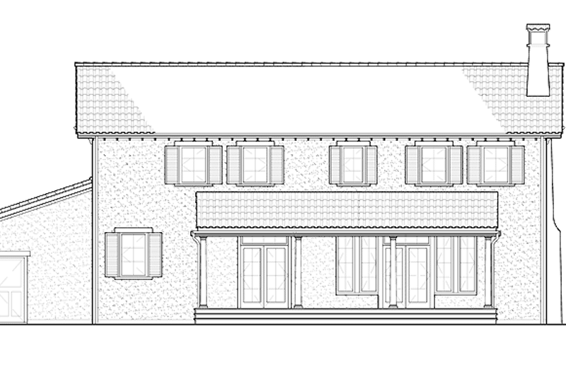 Home Plan - Exterior - Rear Elevation for Mediterranean House Plan #1042-9 - 4 bed, 3.5 bath