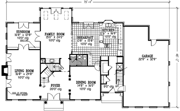 Home Plan - Classical Floor Plan - Main Floor Plan #953-59