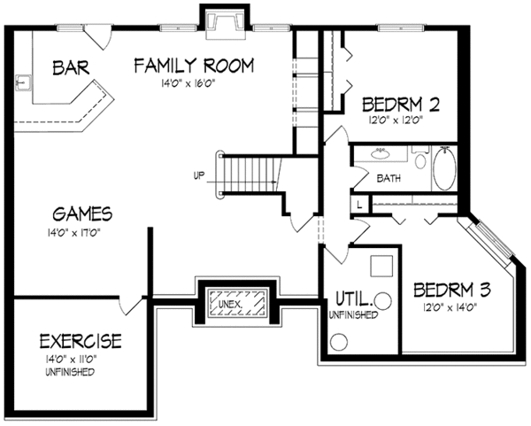 Dream House Plan - Traditional Floor Plan - Lower Floor Plan #320-1468