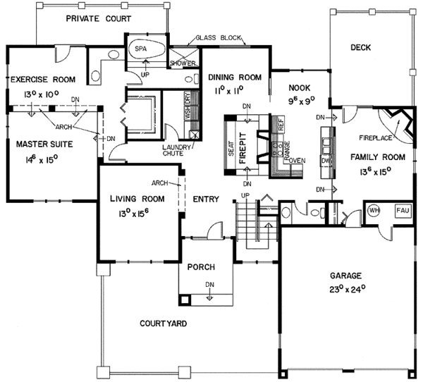House Design - Contemporary Floor Plan - Main Floor Plan #60-821