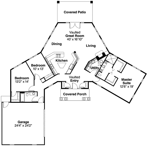 Dream House Plan - Mediterranean Floor Plan - Main Floor Plan #124-422