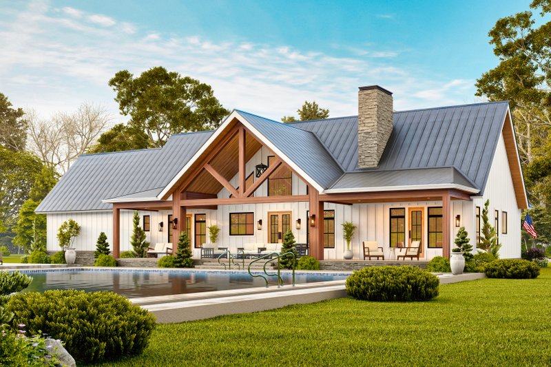 Architectural House Design - Exterior - Front Elevation 13 for Farmhouse House Plan #119-470 - 3 bed, 3 bath