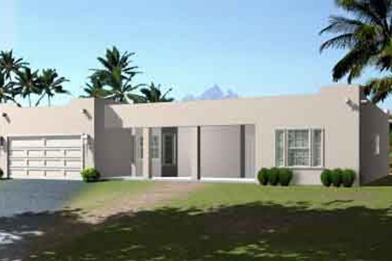 Dream House Plan - Adobe / Southwestern Exterior - Front Elevation Plan #1-1397