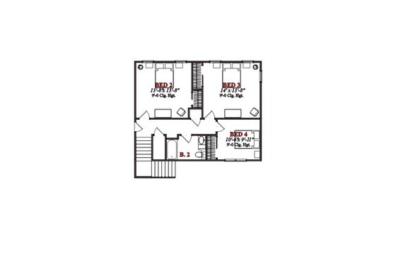 Floor Plan - Other Floor for Farmhouse House Plan #63-362 - 4 bed, 2 bath