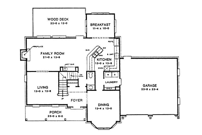 Dream House Plan - Floor Plan - Main Floor for Country House Plan #10-280 - 3 bed, 2.5 bath